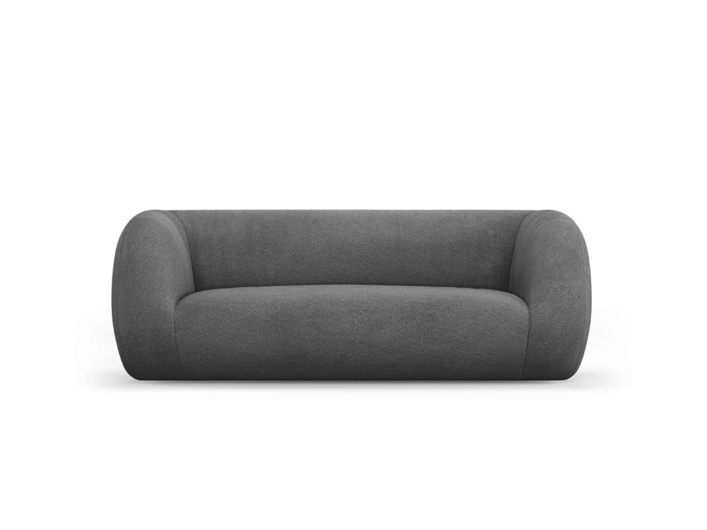Cosmopolitan Design - Divano "Essen" 2 posti in bouclé grigio scuro 