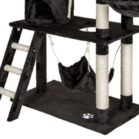 Tiragraffi per gatti nicchia peluche nero 141 cm 08_0000514