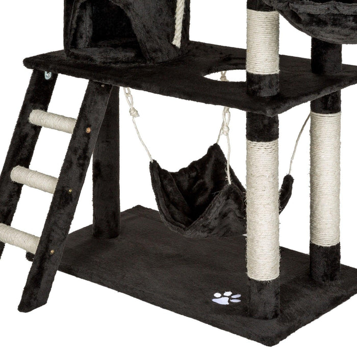 Tiragraffi per gatti nicchia peluche nero 141 cm 08_0000514