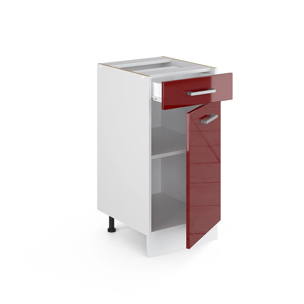 Mobiletto base per cucina R-Line Rosso lucido/Bianco 40 cm, PL Antracite Vicco