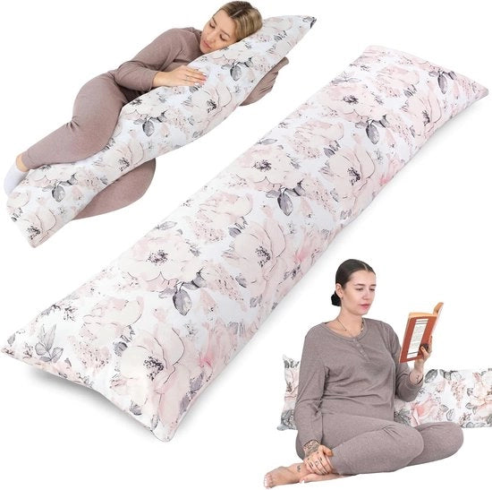 Cuscino per la gravidanza - cuscino laterale - cuscino in cotone - cuscino di comfort - cuscino da letto - cuscino per il corpo - cuscino laterale per il sonno - Modello: Wilde Roos