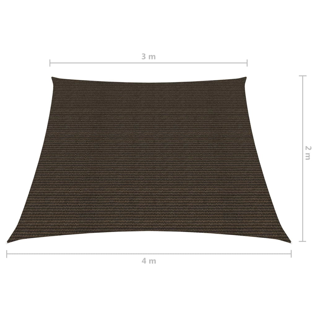 Vela ombreggiante/ombrellone 160 g/m² 3/4 x 2 m HDPE marrone 02_0009151