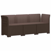 Divano da Giardino a 3 Posti in Aspetto Rattan PP Marrone 3443815