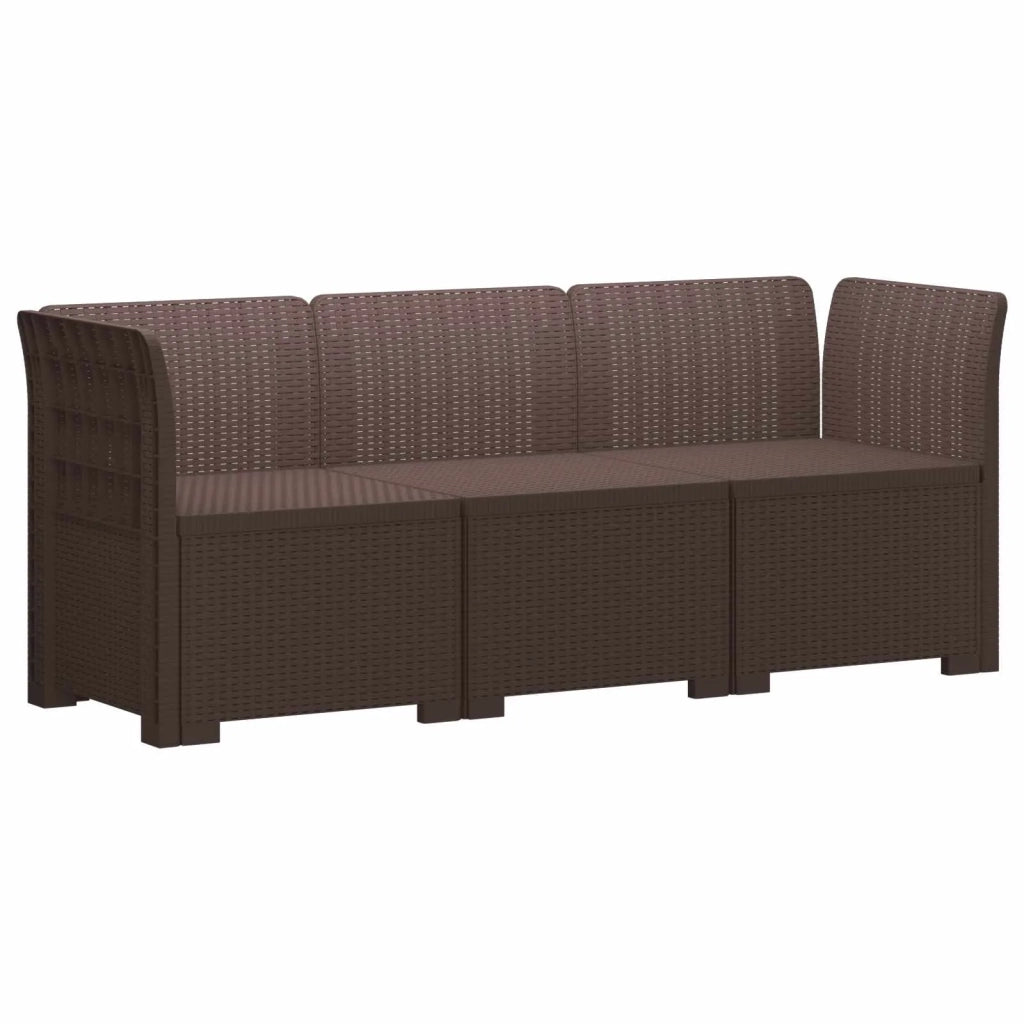 Divano da Giardino a 3 Posti in Aspetto Rattan PP Marrone 3443815