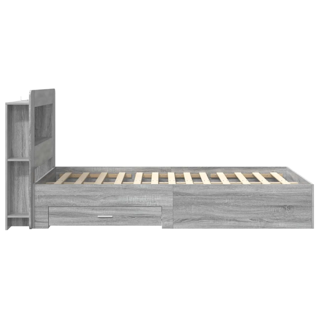 Telaio del letto con storage Sonoma grigio 120 x 190 cm