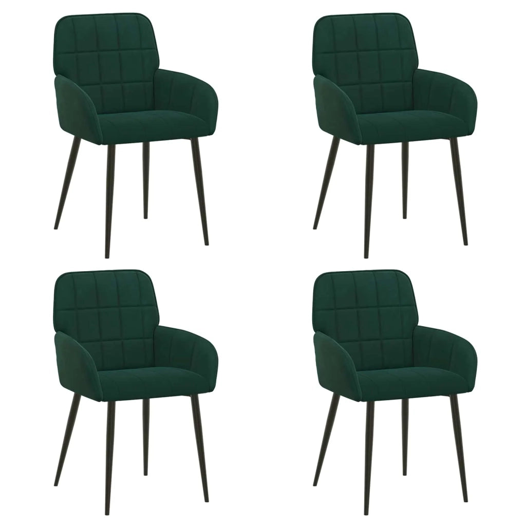 Sedie da pranzo 4 pcs Velluto (V) Verde Scuro 56,5 x 50 x 86 cm 3428167