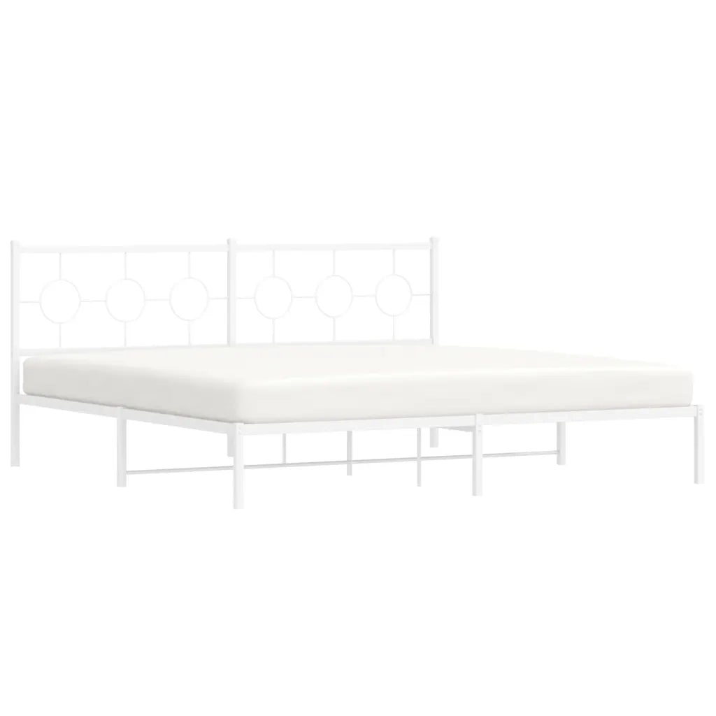 Giroletto con Testiera Metallo Bianco 193x203 cm