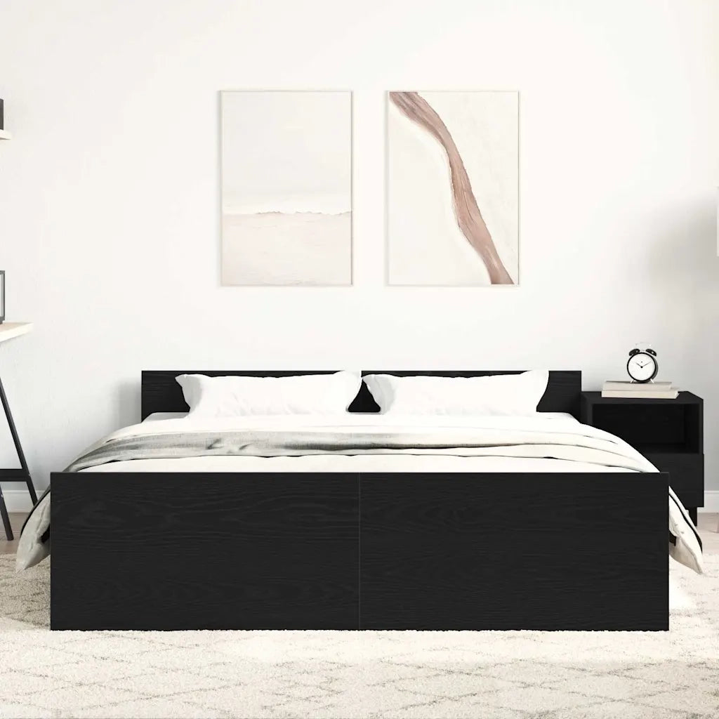 Giroletto senza Materasso Rovere Nero 150x200 cm Truciolato 3329320