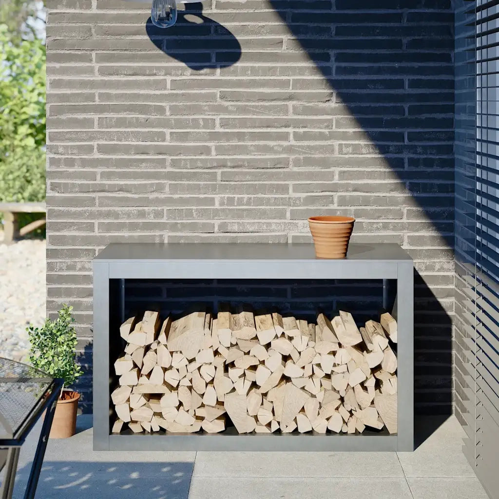 vidaXL Rastrelliera per Legna 100x40x60 cm in Acciaio Zincato