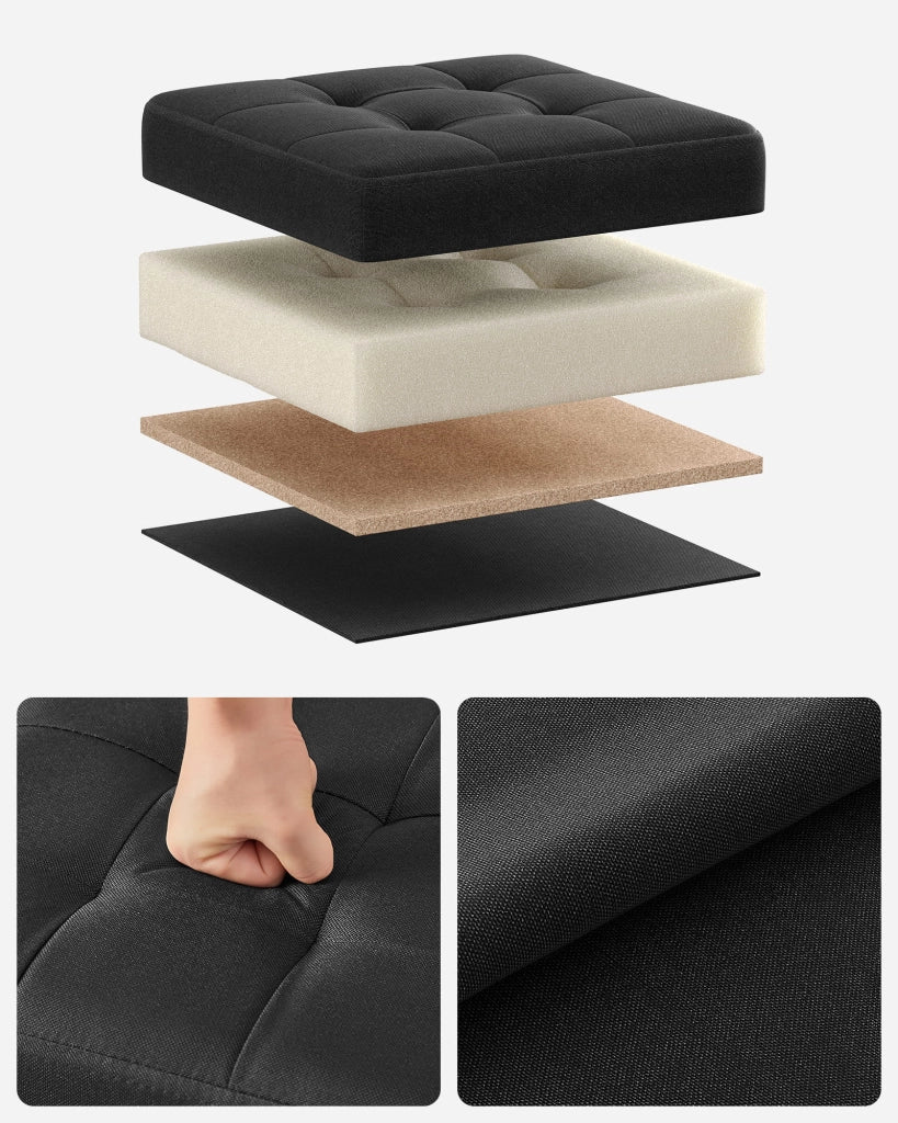 Valora PUFA - LSF028B01 Pouf Organizer Nero MDF Storage