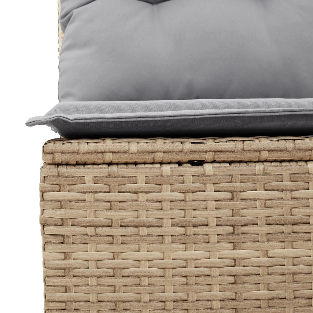 Set Divano da Giardino in 10 Pezzi con Cuscini Beige Rattan Polivalente Acacia