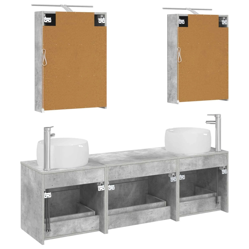 Set di mobili per il bagno 5 pcs Grigio Cemento 3406994