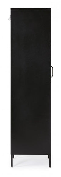 Armadio 1 Anta 46x38x185 cm Cambridge in Acciaio Nero
