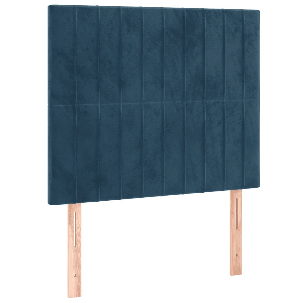 Giroletto a Molle con Materasso Blu Scuro 90x200 cm in Velluto 3132781