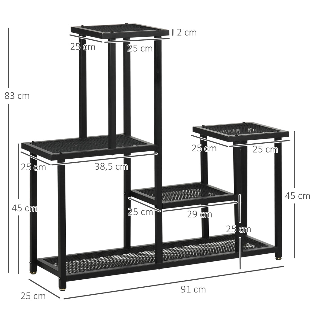 Libreria da esterno con 4 ripiani ¨C zephmum ¨C 91x25x83 cm nero