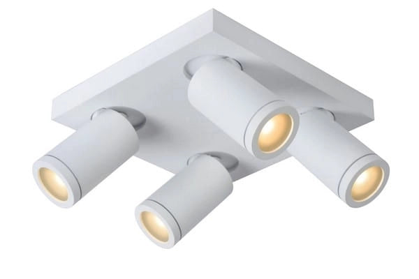 Plafoniera Lucide Taylor quadrata bianca GU10 dimmer IP44