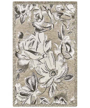 Tappeto moderno floreale ASTER TORTORA in ciniglia multiuso lavabile antiscivolo cm.65x220 passatoia