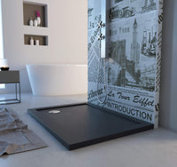 Piatto Doccia 80x90 cm in Acrilico Fosterberg Floret 2 Antracite