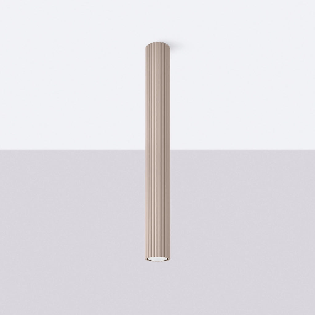 Spot soffitto moderno taupe tondo rigato tubo 60cm GU10