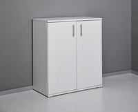 Armadietto Multiuso 2 Ante 72,3x36x81 cm in Truciolare Nobilitato Bianco