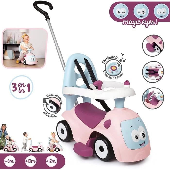 Smoby - Maestro Balade Pink Ride-On - Per Bambini Da 6 Mesi - Aggiornabile - Ruote Silenzioso - Clacson