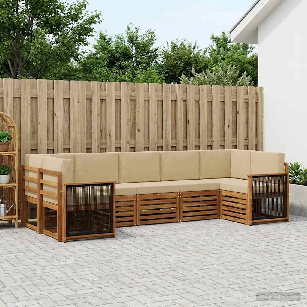 Set di divani da esterno 6 pz Naturale 3384804