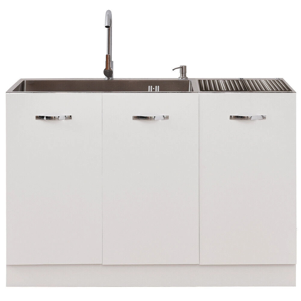 Mobile Sottolavello per Cucina Componibile Mobiletto Colore Bianco 3 Ante