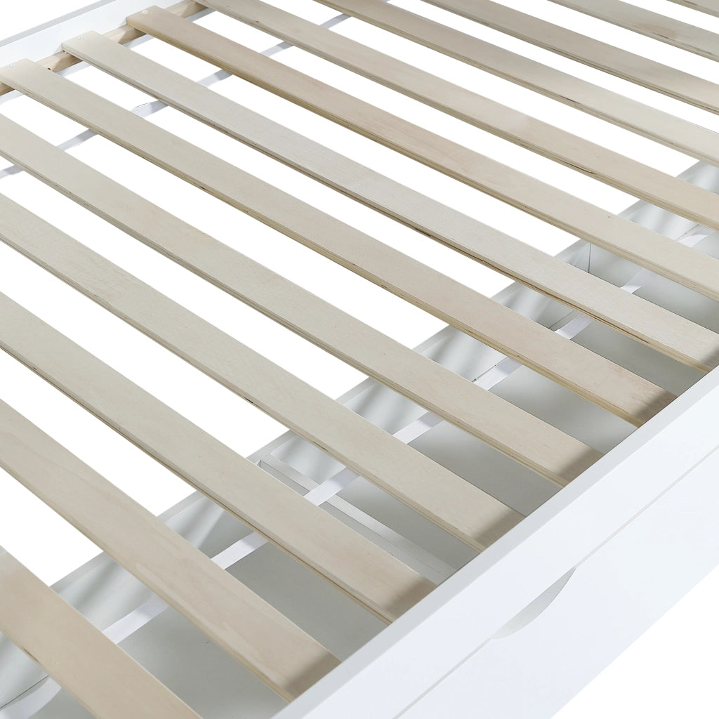 LETTO A CASTELLO con finestra, scivolo e scala contenitore 90x200 cm bianco