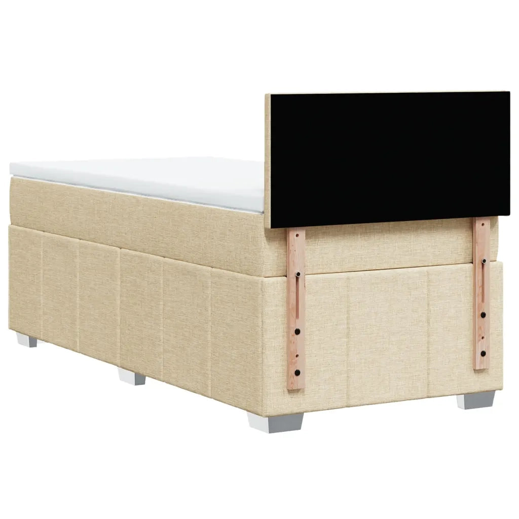 vidaXL Giroletto a Molle con Materasso Crema 90x190 cm in Tessuto