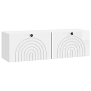 Mobile Porta TV da Muro Bianco Lucido 98 x 31 x 30 cm 898219