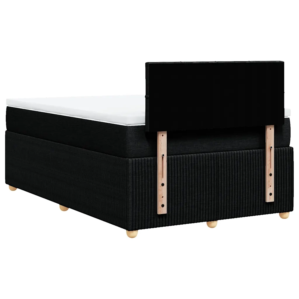 Giroletto a Molle con Materasso Nero 120x200 cm in Tessuto 3289725