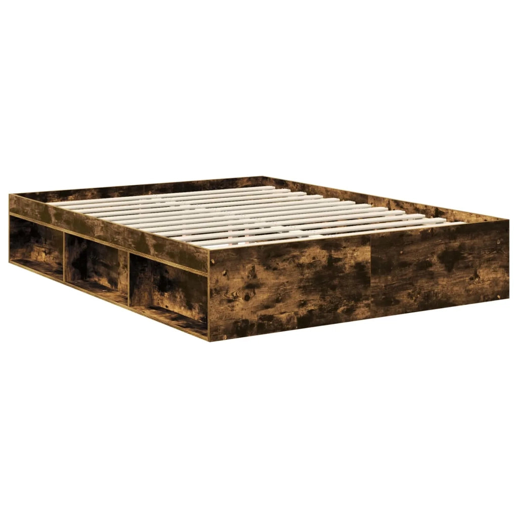 Struttura del letto Rovere fumé 150 x 200 cm Pino massello 3410076