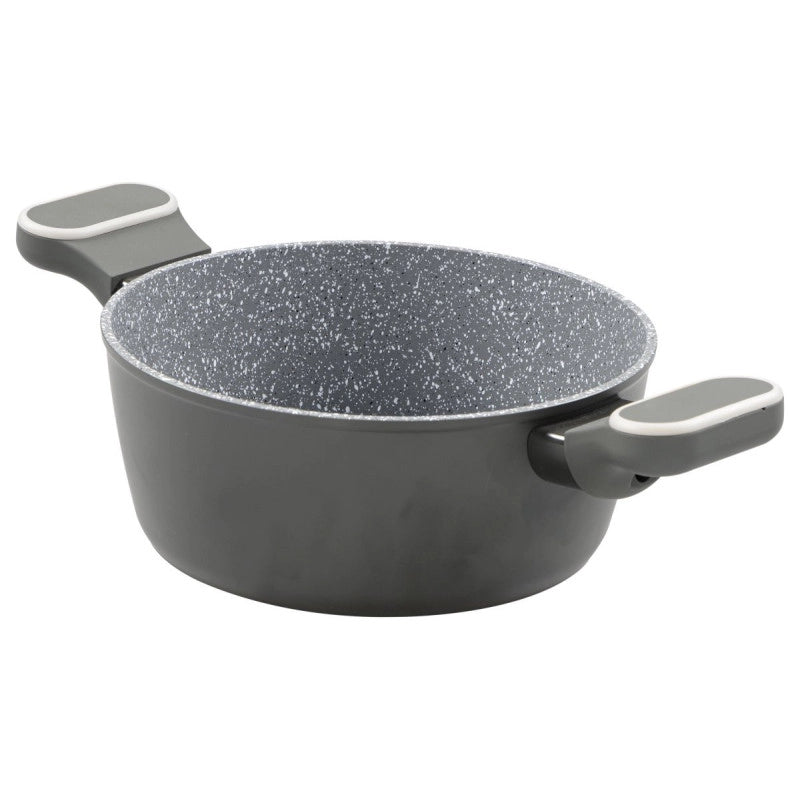 Set di 6 Casseruole Alluminio Forgiato 2m 24 Grit Stone Manico Soft Touch Fondo Induzione