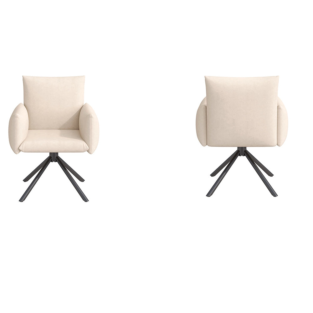 Sedia-Xylo-Lotto 2 girevole 360?? velluto beige supporto lombare
