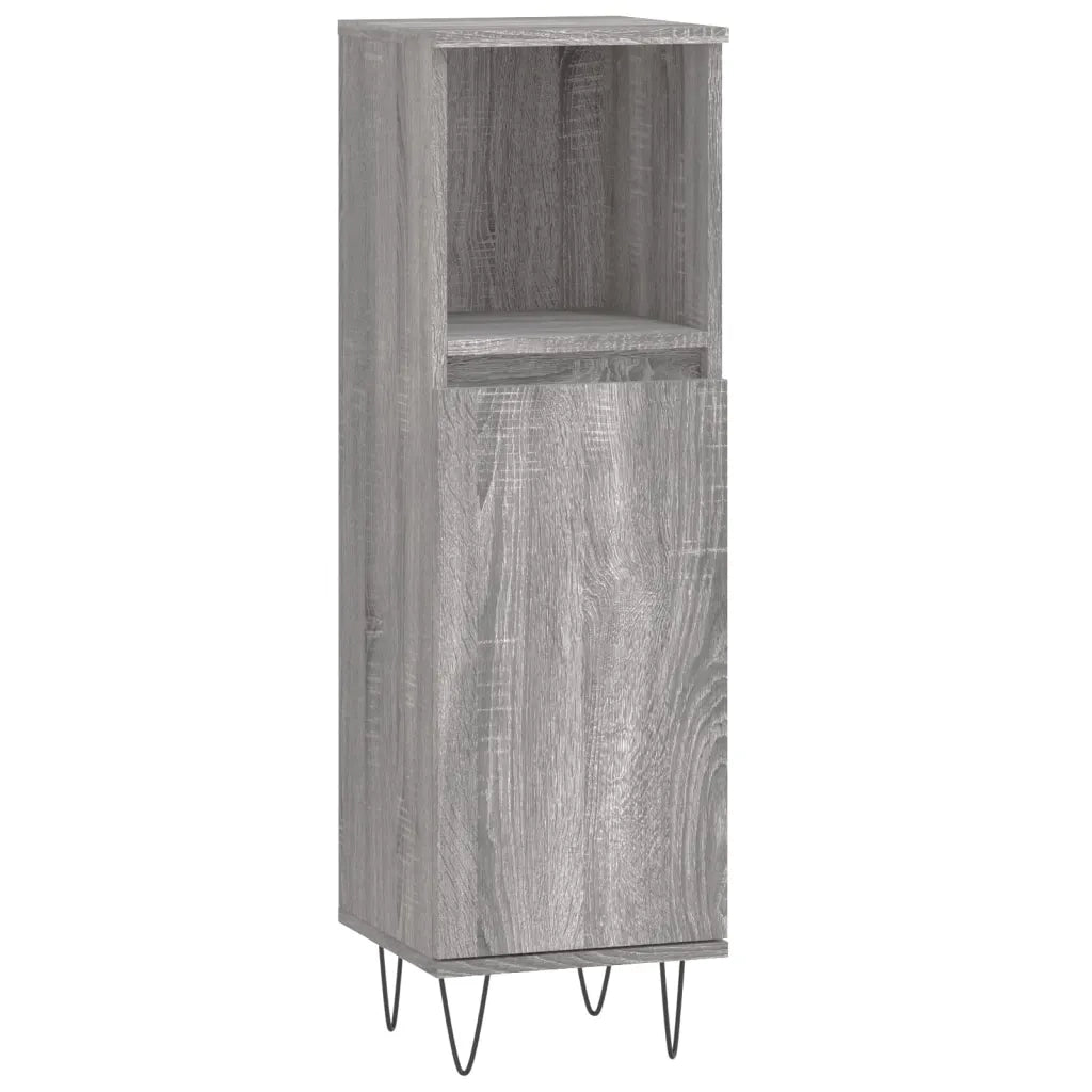 Set Mobili da Bagno 3 pz Grigio Sonoma in Legno Multistrato 3190227