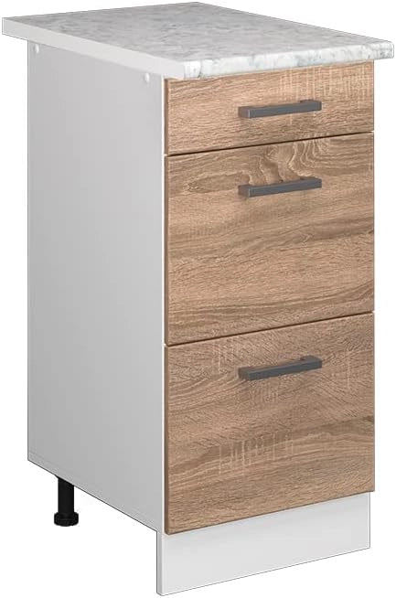 Base universale R-Line, Antracite lucido, 40 cm con cassetti, adatto per la conservazione di accessori per la pulizia e per la casa