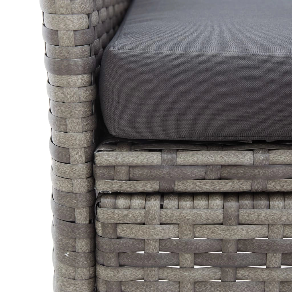 Panca da giardino mobili da esterno per patio terrazza 2 posti e tavolo da tè 143 x 65 x 88 cm resina intrecciata grigia 02_0011310