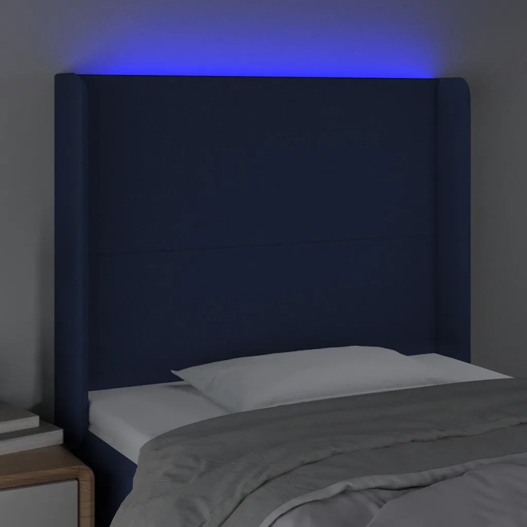 Testiera | Testata a LED Blu 93x16x118/128 cm in Tessuto