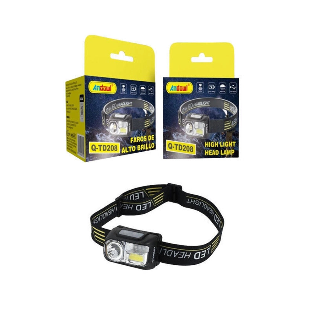 Trade Shop - Lampada Frontale A Led Ricaricabile Impermeabile Ad Alta Luminosità 400lm Q-td208 -