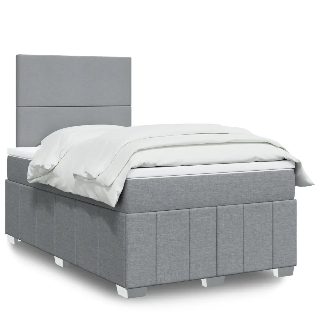 Giroletto a Molle con Materasso Grigio Chiaro 120x200cm Tessuto 3291628