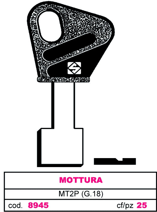 Silca CHIAVE A POMPA MT2P (G.VAS 5) MOTTURA 5.00 pz