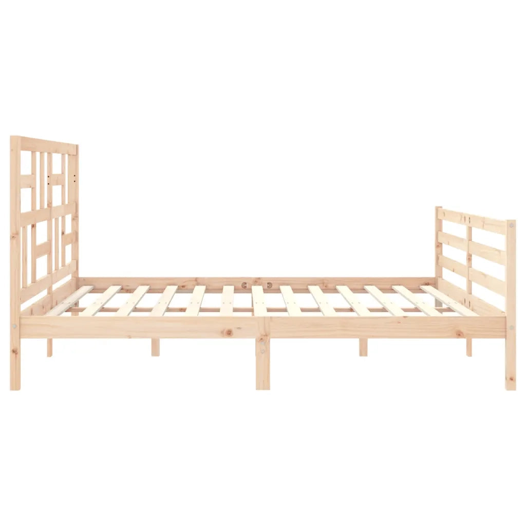 Giroletto con Testiera-Struttura Letto con testiera 200x200 cm in Legno Massello 573066
