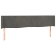 Testiera | Testata ad Orecchio Grigio Scuro 163x16x78/88 cm in Velluto