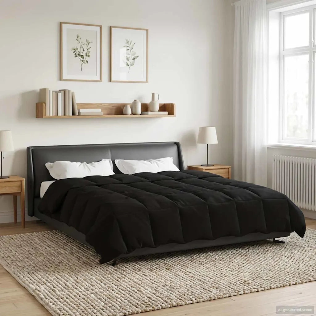 Duvet Invernale Trapuntato Nero 220 x 240 cm Microfibra 42026106