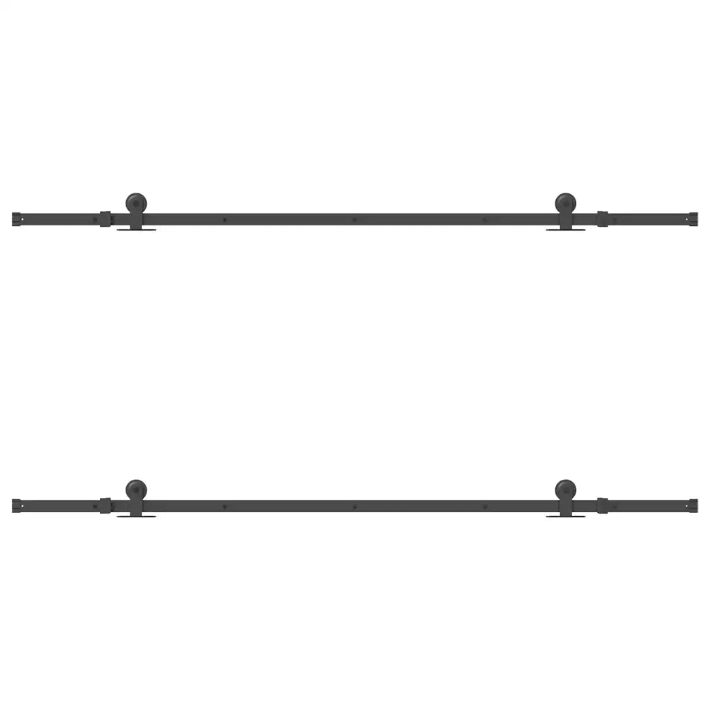 Kit di Binari per Porte Scorrevoli 213,5 cm Acciaio Nero