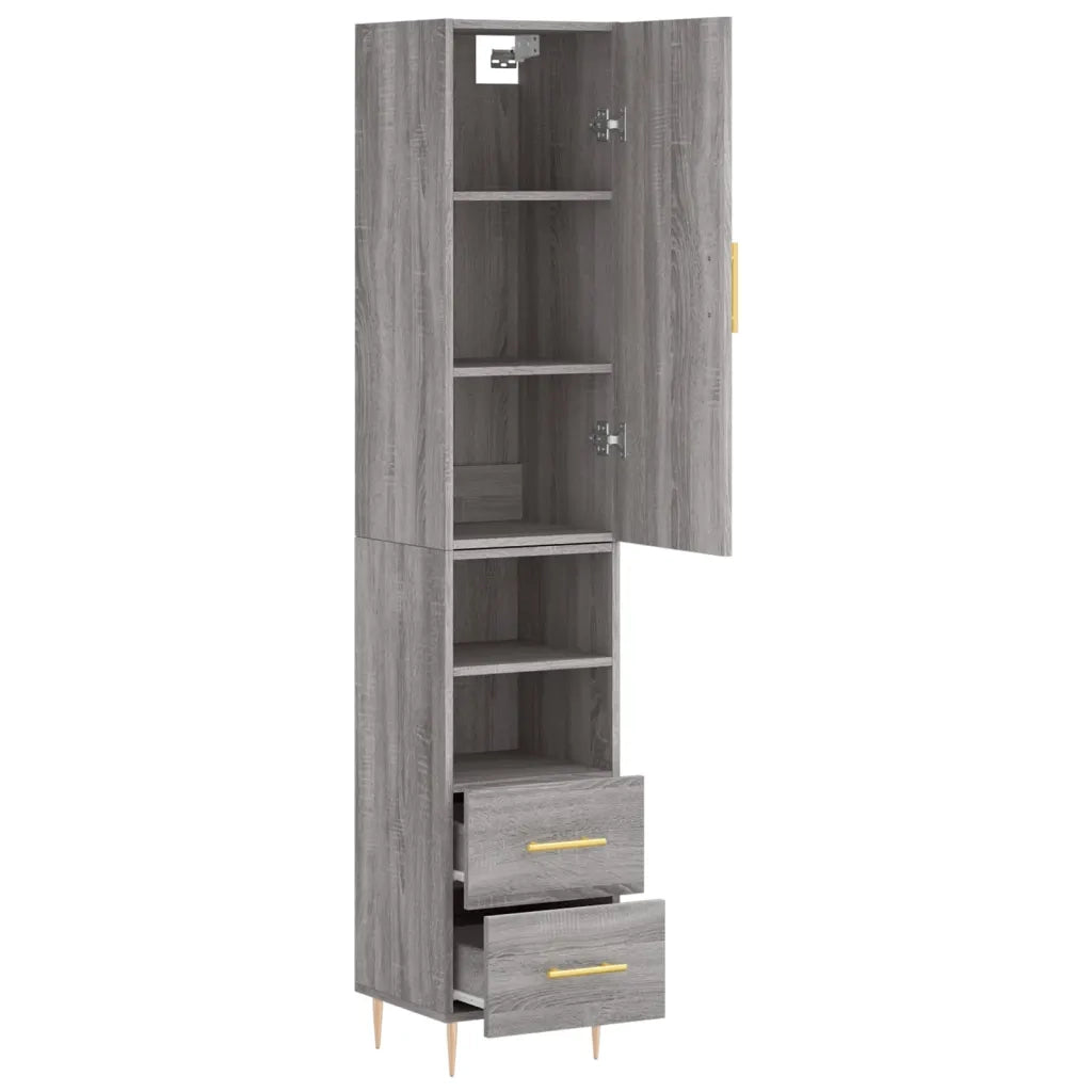 Credenza Grigio Sonoma 34,5x34x180 cm in Legno Multistrato 3198911