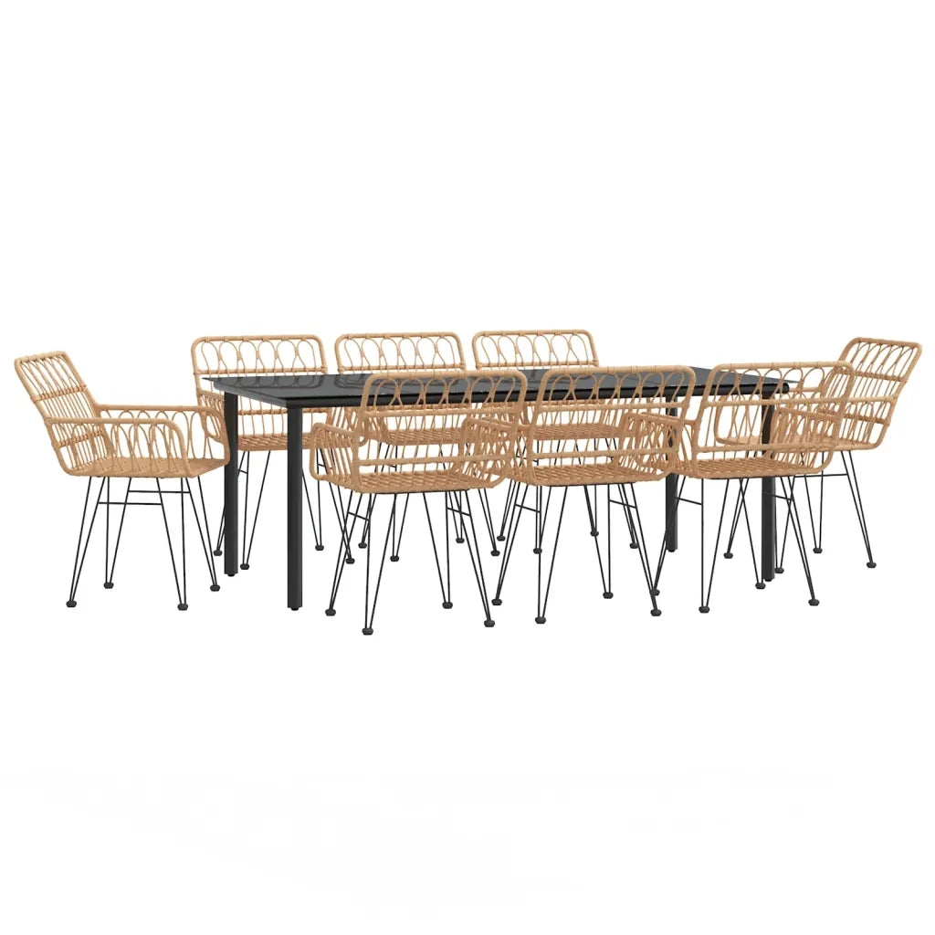 Set da Pranzo da Giardino 9 pz in Polyrattan cod mxl 35570