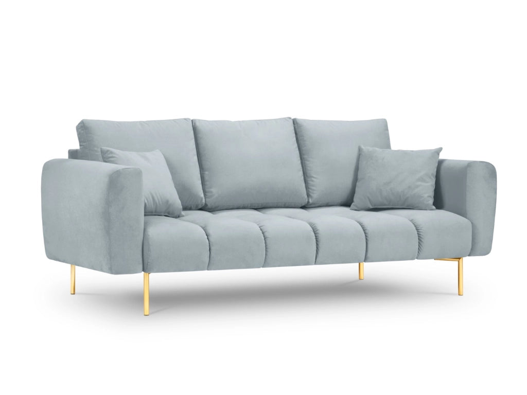 Cosmopolitan Design - Divano "Hastings" 3 posti in velluto azzurro 