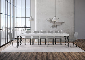 Consolle Allungabile 90-300x40x77 cm in Nobilitato Bianco