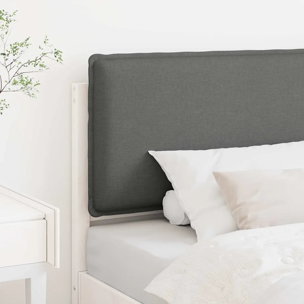 Testiera | Testata imbottita Bianco e grigio chiaro 75 cm Pino massello